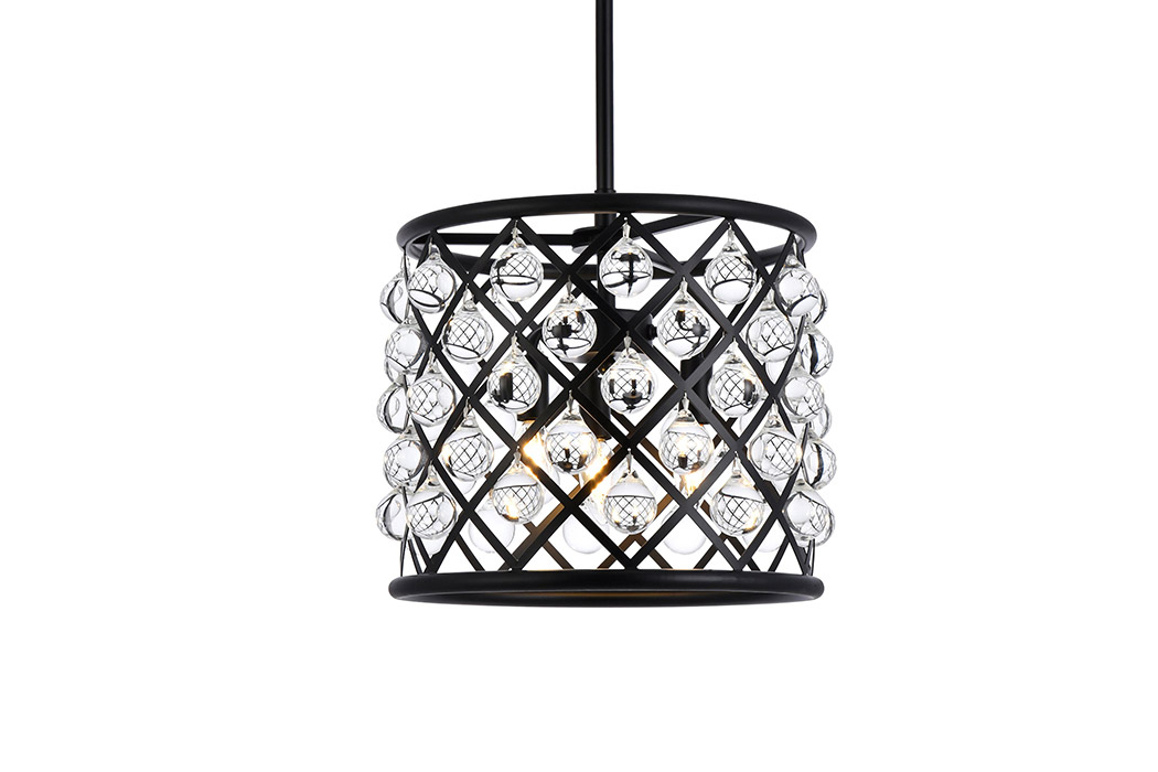 Elegant Urban Classic Madison Collection Pendant Lamp - Matte Black, L 14" (1204D14MB-RC)