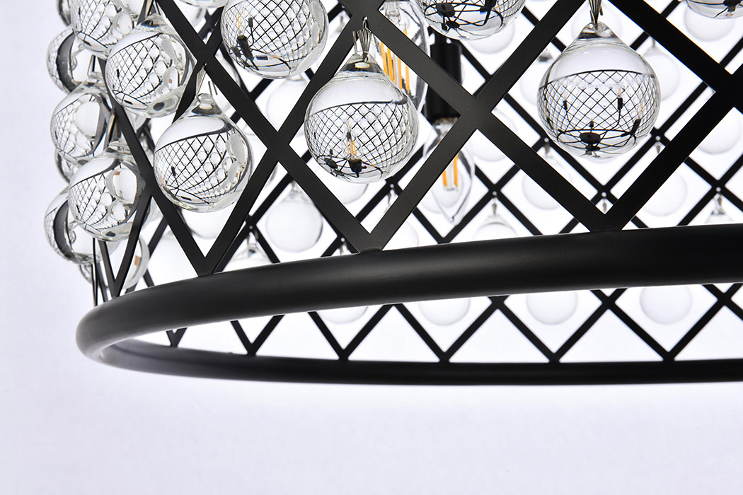 Elegant Urban Classic Madison Collection Pendant Lamp - Matte Black, L 27.5" (1204D27MB-RC)