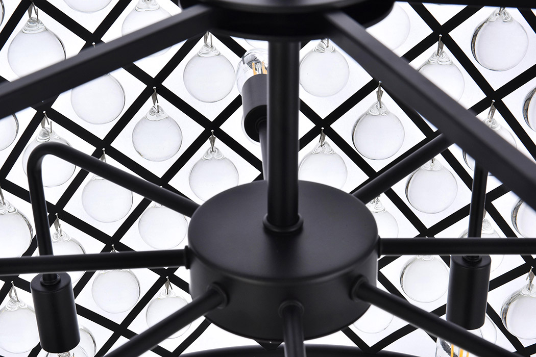 Elegant Urban Classic Madison Collection Pendant Lamp - Matte Black, L 27.5" (1204D27MB-RC)