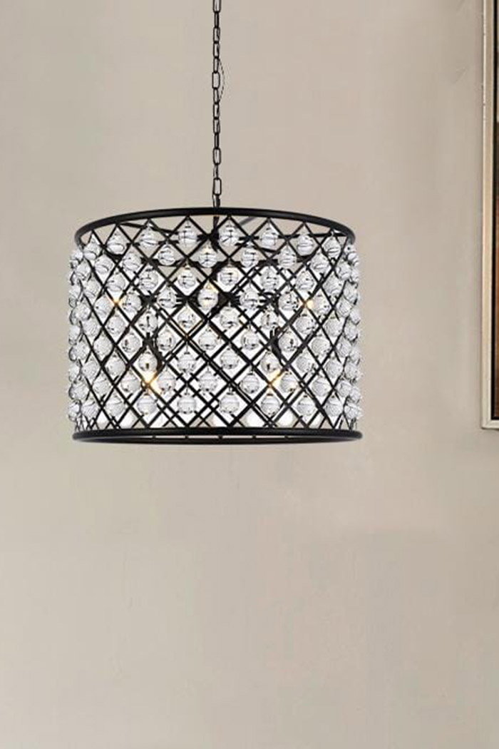 Elegant Urban Classic Madison Collection Pendant Lamp - Matte Black, L 27.5" (1204D27MB-RC)