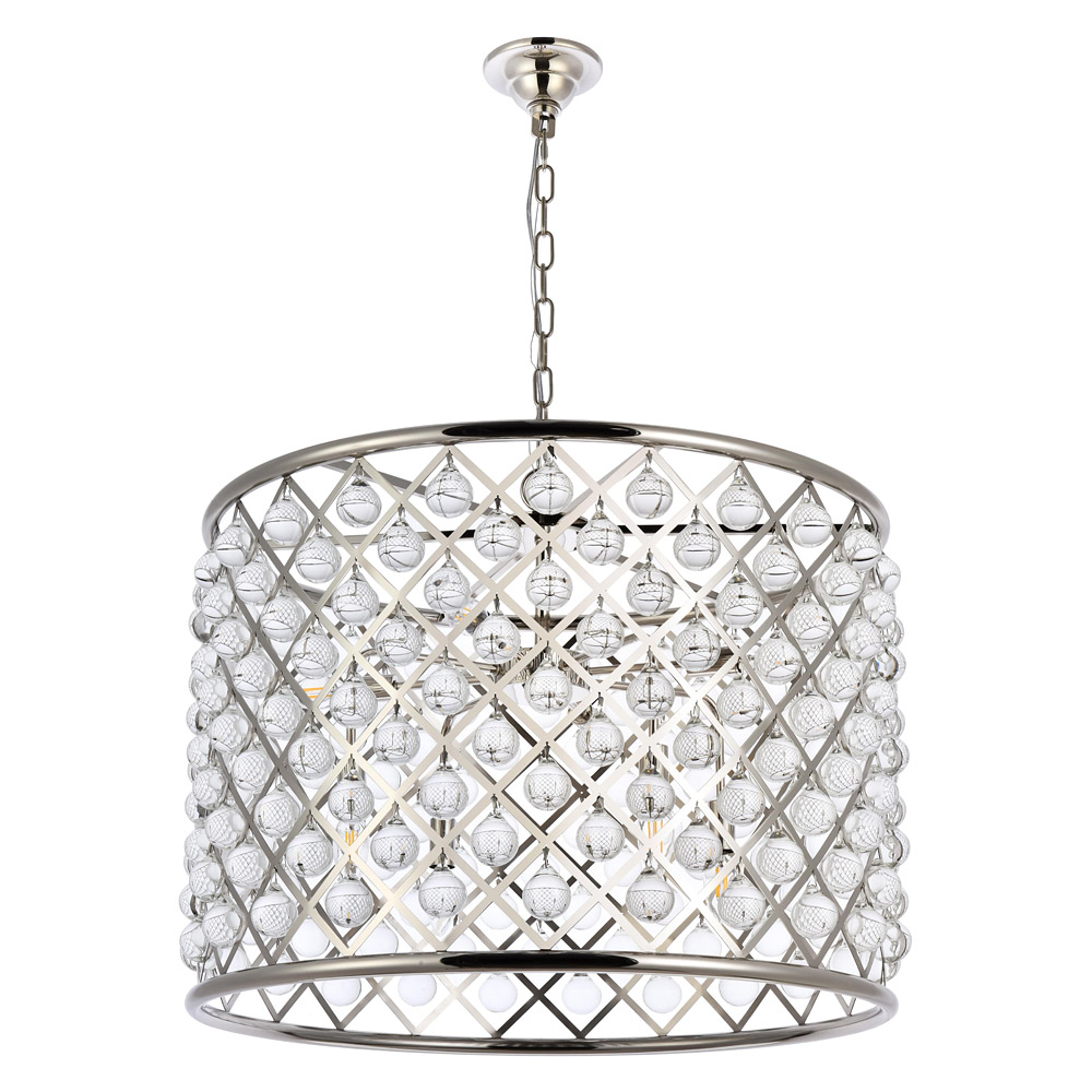 Elegant Urban Classic Madison Collection Pendant Lamp - Polished Nickel, L 27.5" (1204D27PN-RC)