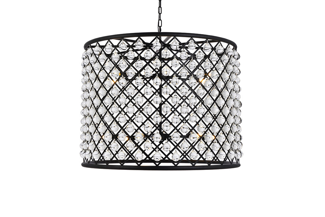 Elegant Urban Classic Madison Collection Pendant Lamp - Matte Black, L 35.5" (1204D35MB-RC)