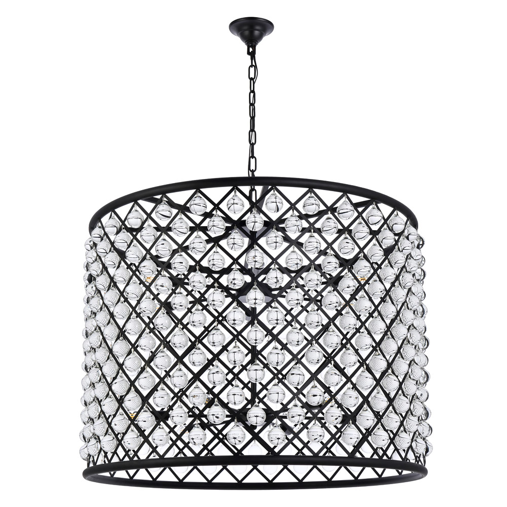 Elegant Urban Classic Madison Collection Pendant Lamp - Matte Black, L 35.5" (1204D35MB-RC)