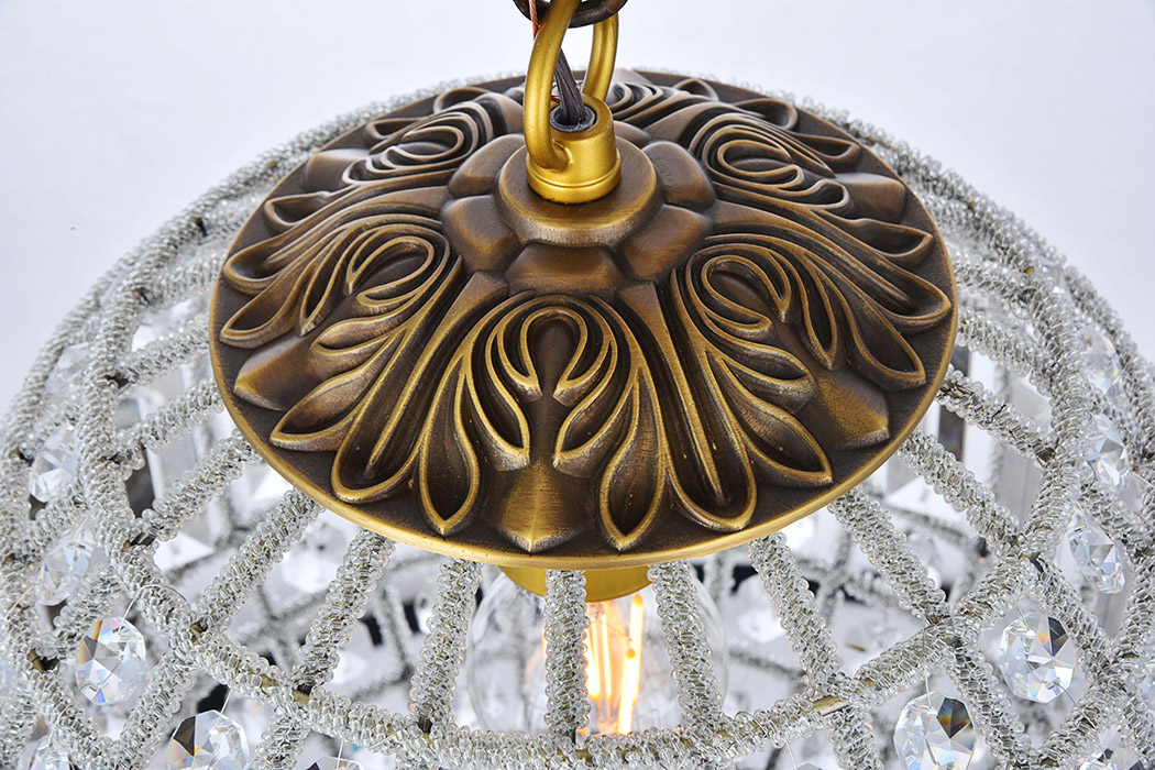 Elegant Urban Classic Pendant Lamp - French Gold, L 12" (1205D12FG-RC)