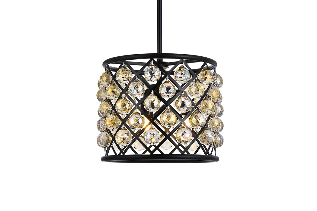 Elegant Urban Classic Madison Collection Pendant Lamp - Matte Black/Gold, L 14" (1206D14MB-GT-RC)