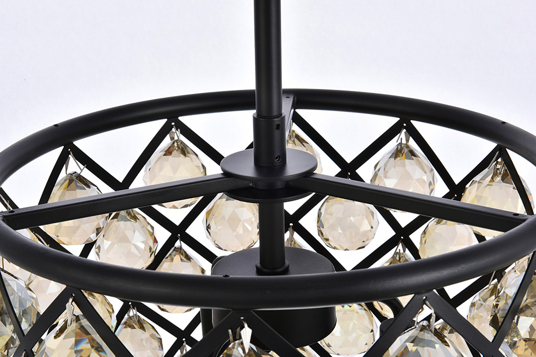 Elegant Urban Classic Madison Collection Pendant Lamp - Matte Black/Gold, L 14" (1206D14MB-GT-RC)