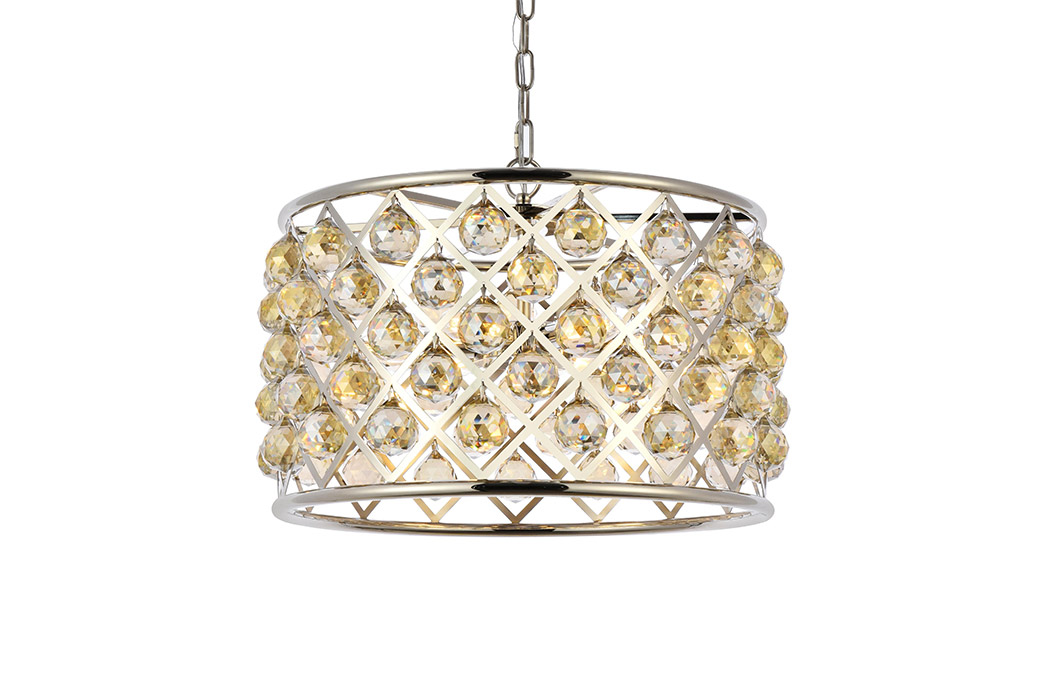 Elegant Urban Classic Madison Collection Pendant Lamp - Polished Nickel/Gold, L 20" (1206D20PN-GT-RC)