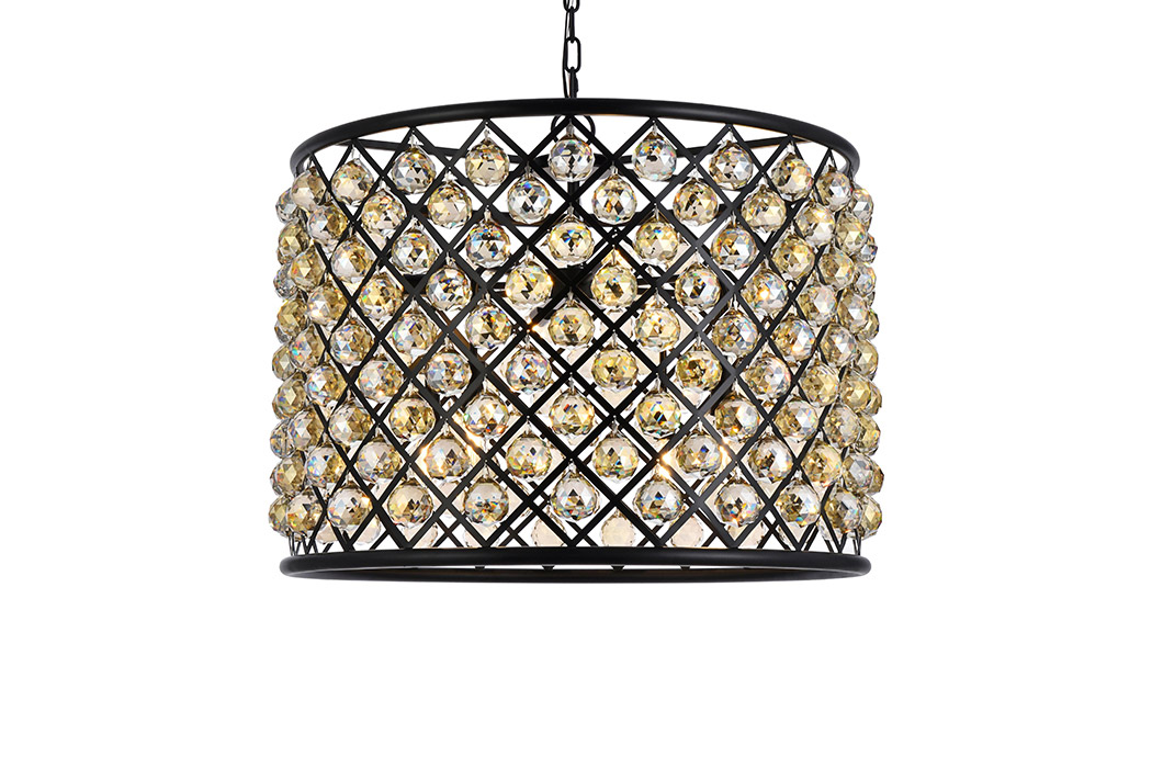 Elegant Urban Classic Madison Collection Pendant Lamp - Matte Black/Gold, L 27.5" (1206D27MB-GT-RC)