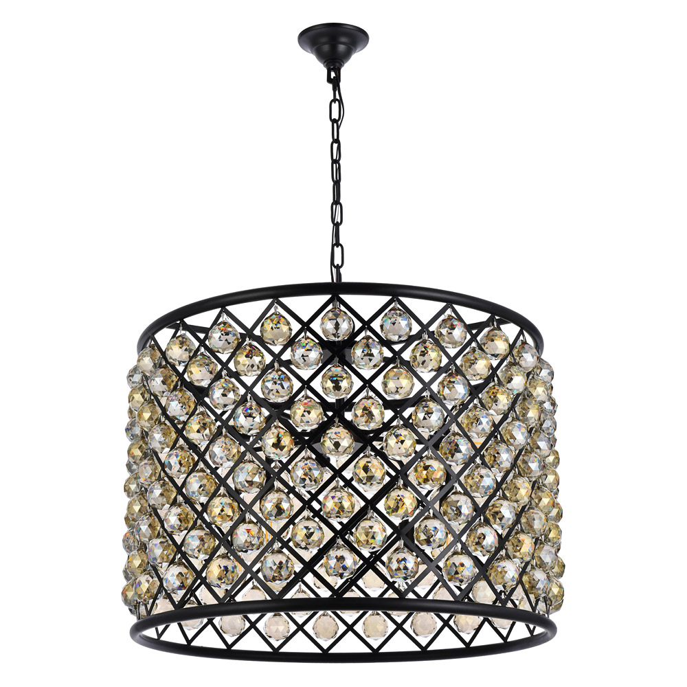 Elegant Urban Classic Madison Collection Pendant Lamp - Matte Black/Gold, L 27.5" (1206D27MB-GT-RC)