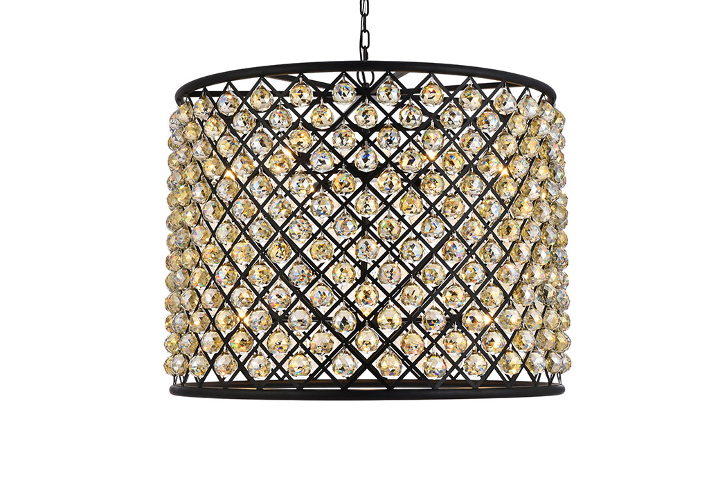 Elegant Urban Classic Madison Collection Pendant Lamp - Matte Black/Gold, L 35.5" (1206D35MB-GT-RC)