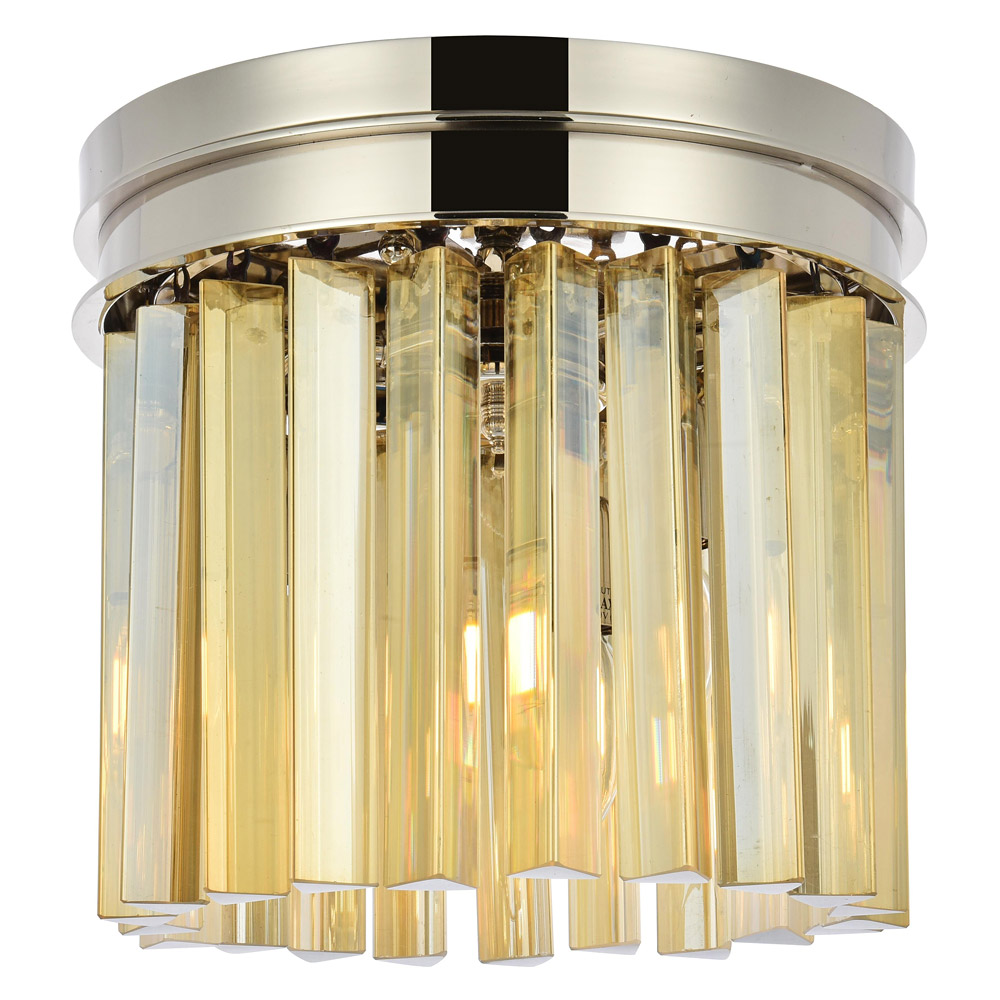 Elegant - Crystal Prism 6 Light Flush Mount