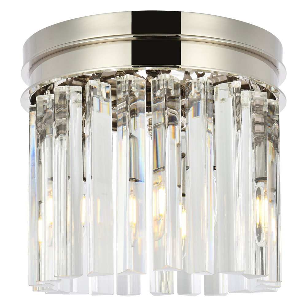 Elegant - Crystal Prism 6 Light Flush Mount