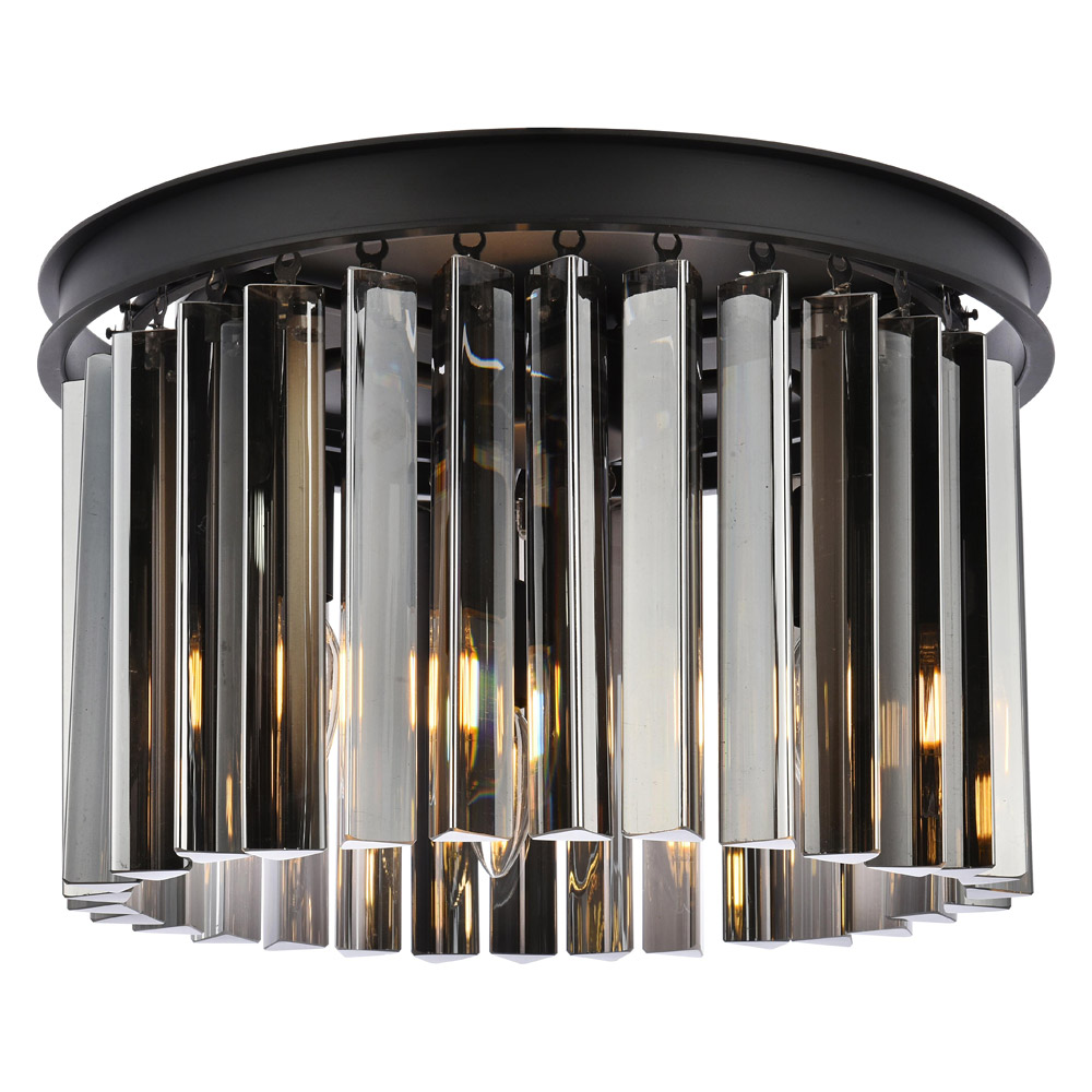 Elegant - Crystal Prism 6 Light Flush Mount