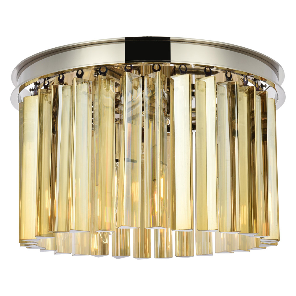 Elegant - Crystal Prism 6 Light Flush Mount