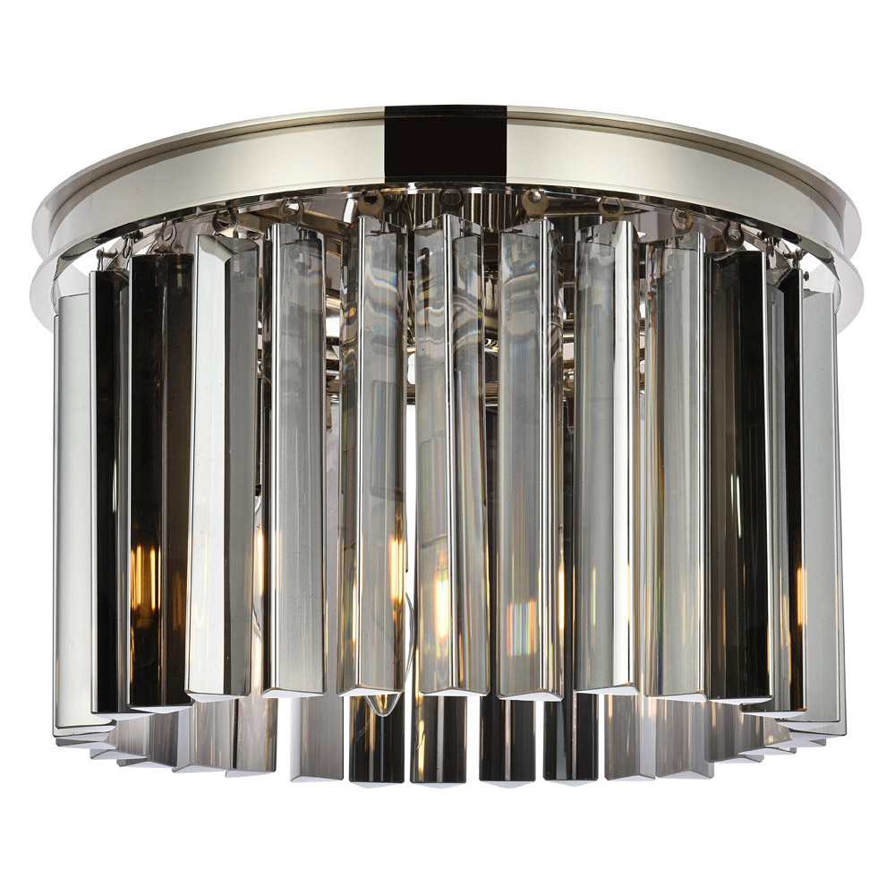 Elegant - Crystal Prism 6 Light Flush Mount