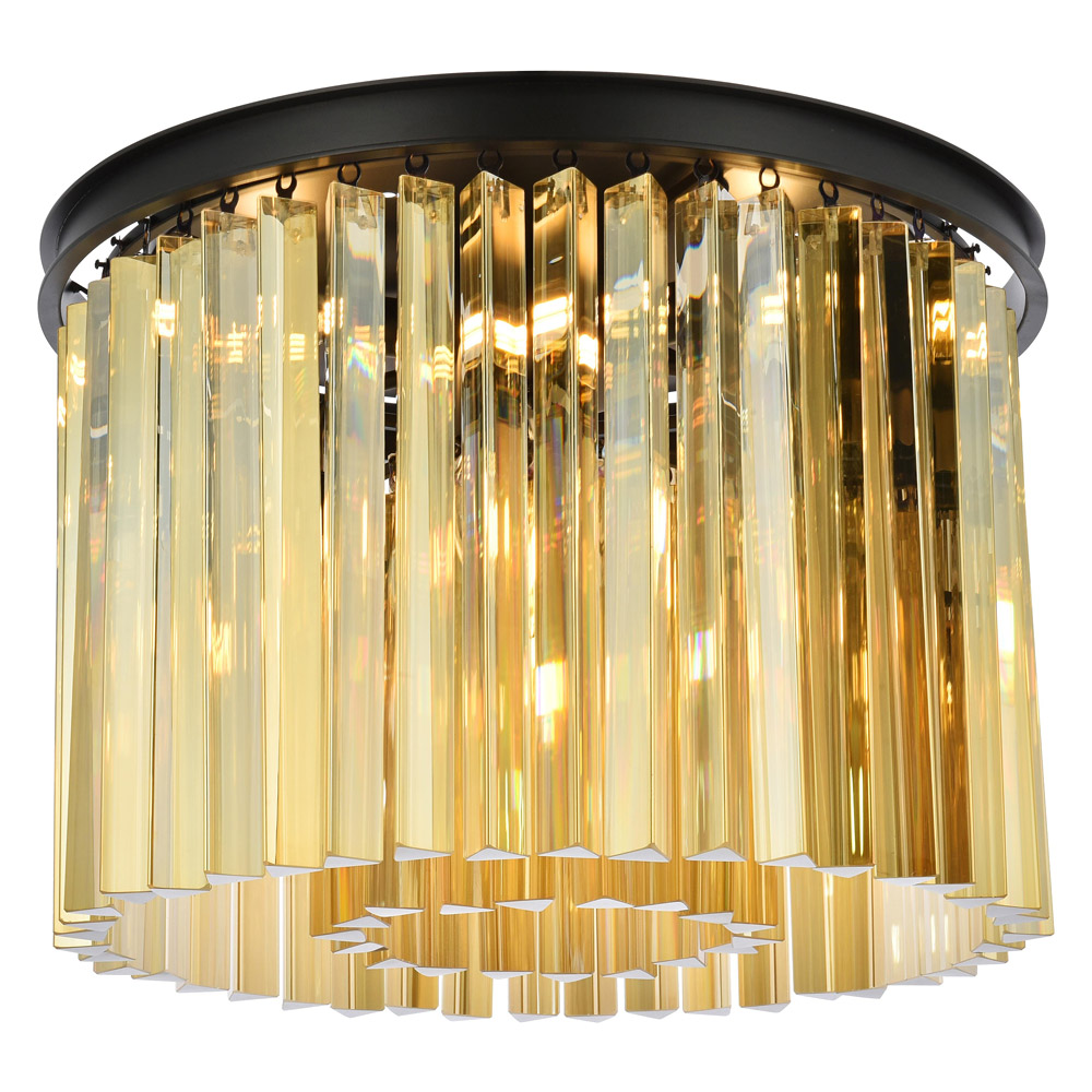 Elegant - Crystal Prism 6 Light Flush Mount