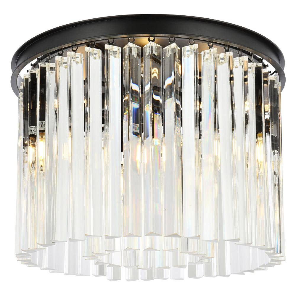 Elegant - Crystal Prism 6 Light Flush Mount