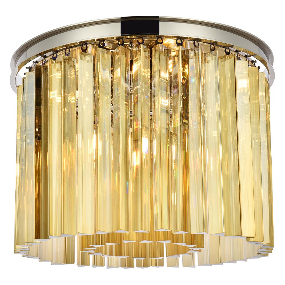 Elegant - Crystal Prism 6 Light Flush Mount