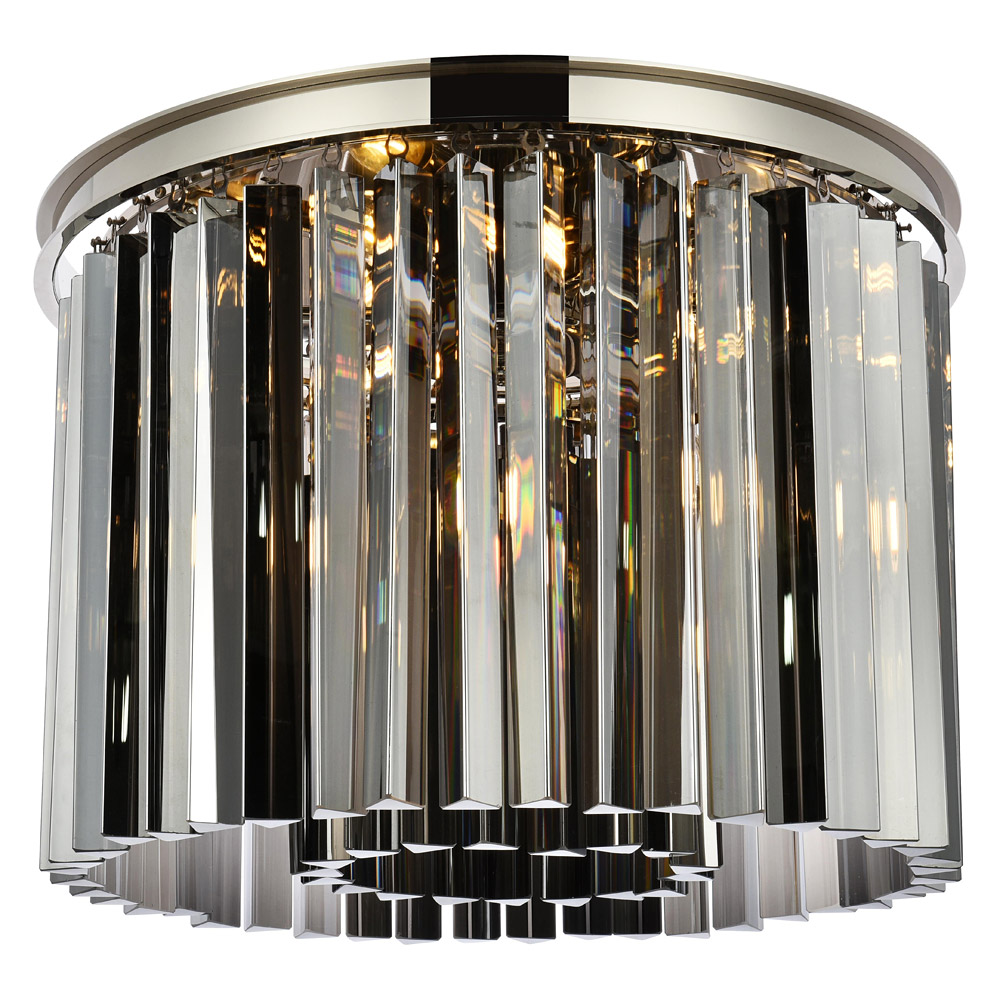 Elegant - Crystal Prism 6 Light Flush Mount