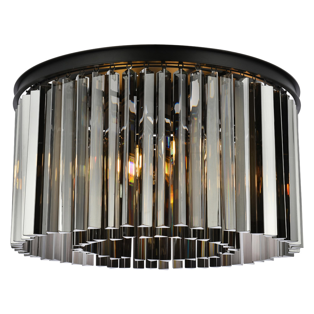 Elegant - Crystal Prism 6 Light Flush Mount