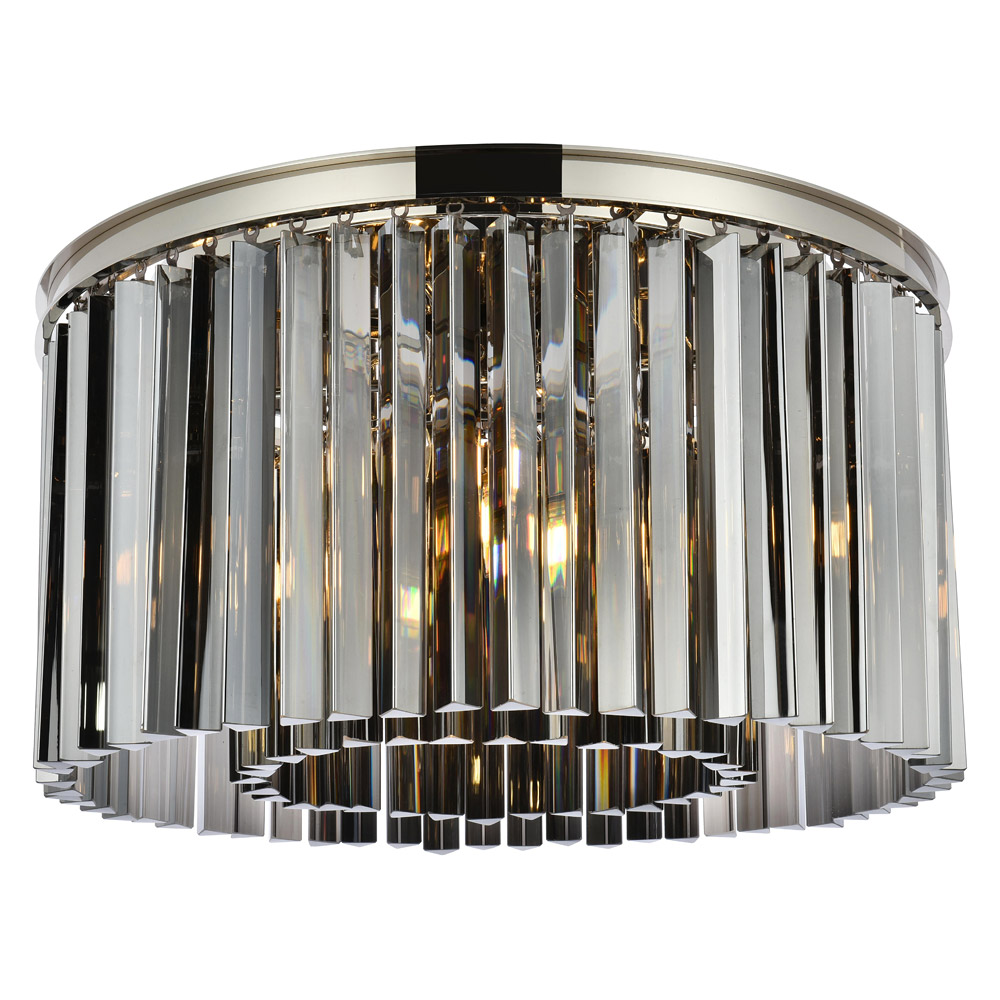 Elegant - Crystal Prism 6 Light Flush Mount