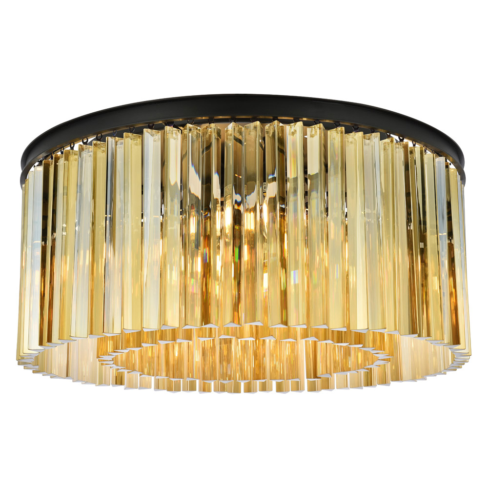 Elegant - Crystal Prism 6 Light Flush Mount