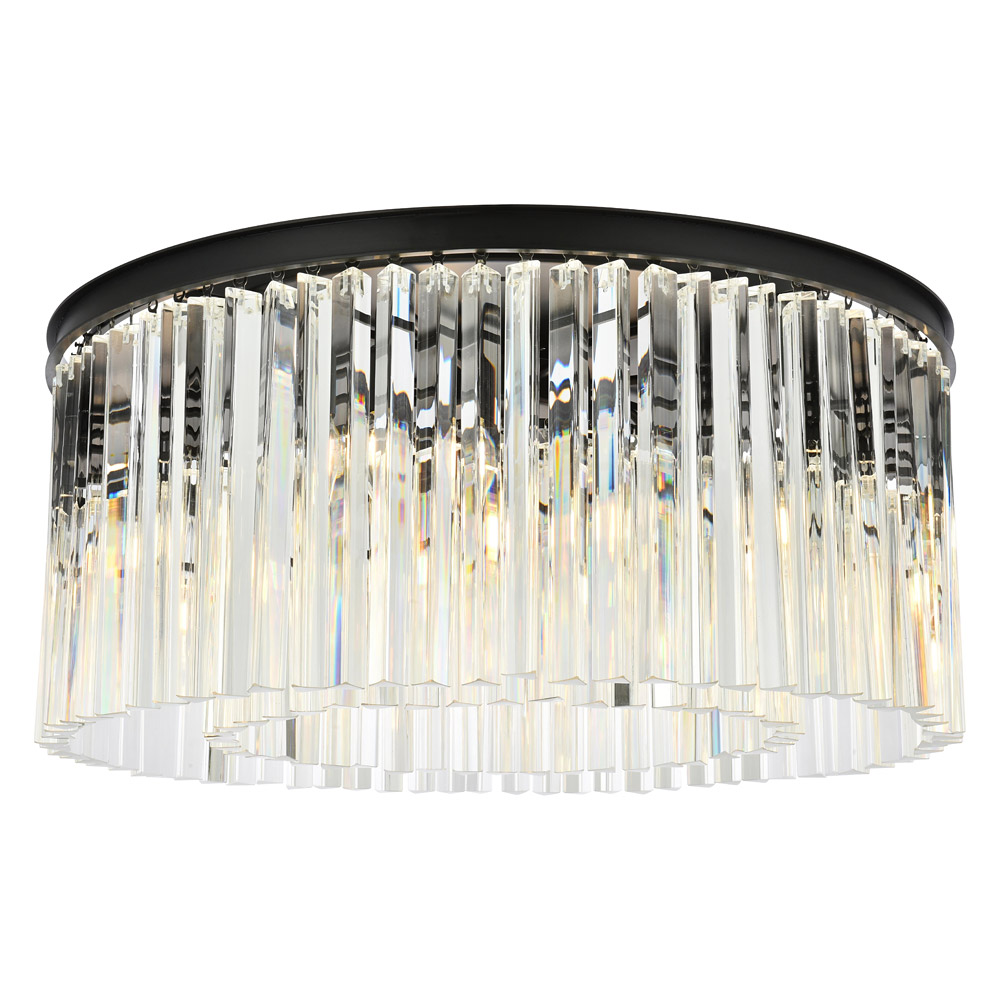 Elegant - Crystal Prism 6 Light Flush Mount