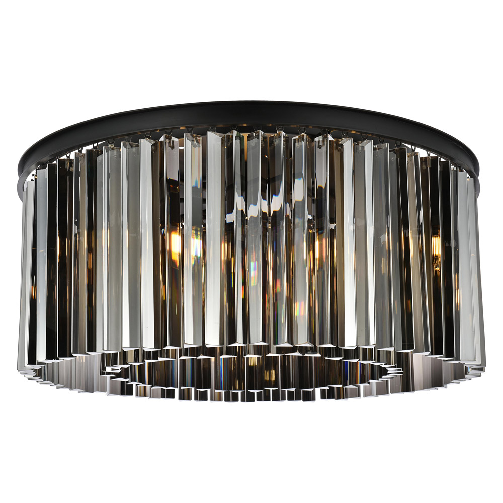 Elegant - Crystal Prism 6 Light Flush Mount