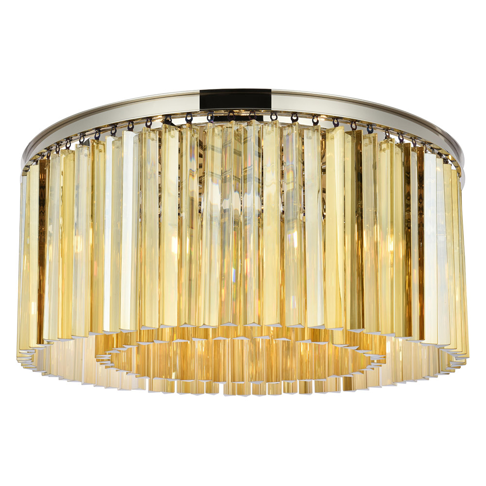 Elegant - Crystal Prism 6 Light Flush Mount