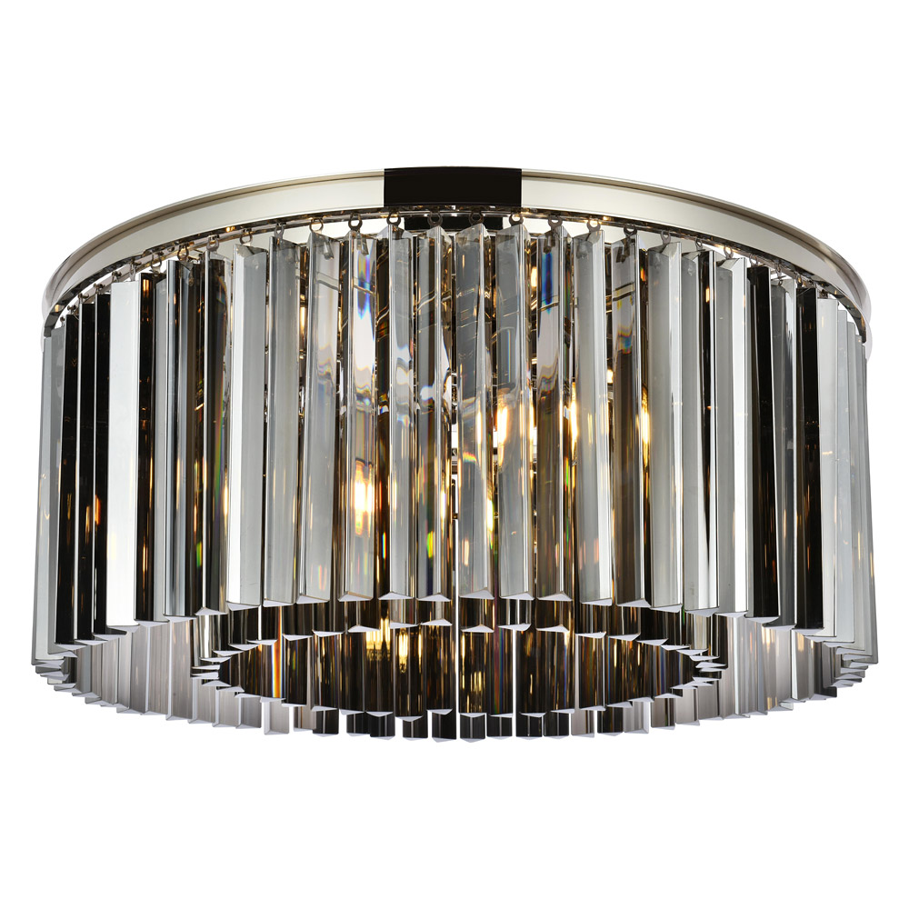 Elegant - Crystal Prism 6 Light Flush Mount