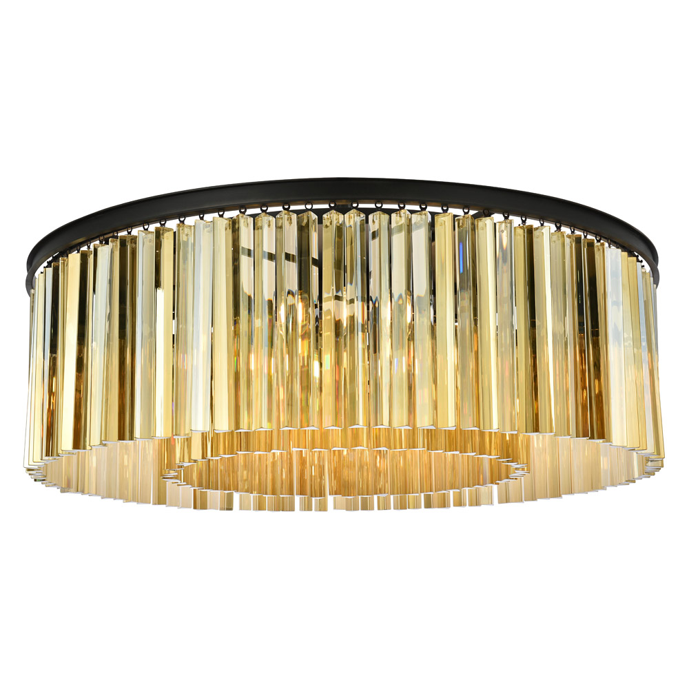 Elegant - Crystal Prism 6 Light Flush Mount