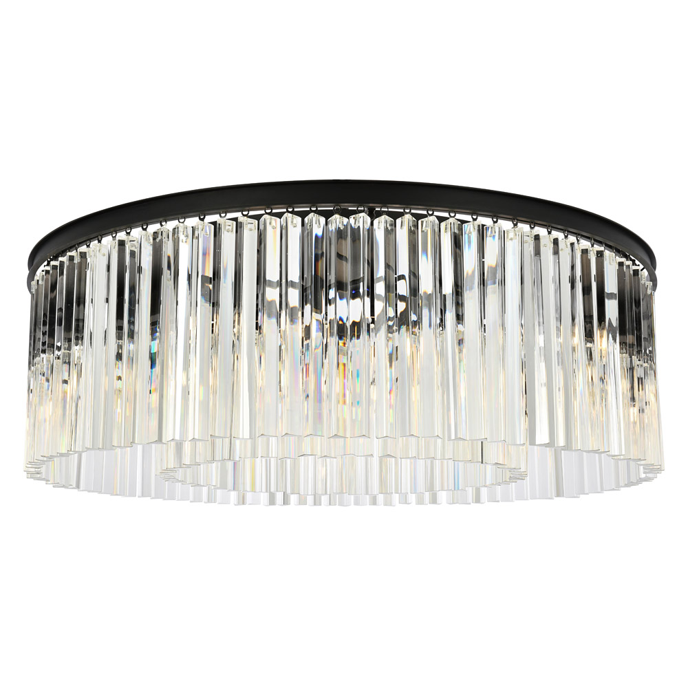 Elegant - Crystal Prism 6 Light Flush Mount