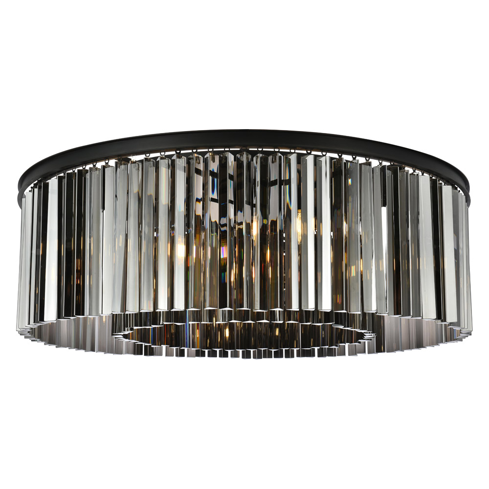 Elegant - Crystal Prism 6 Light Flush Mount