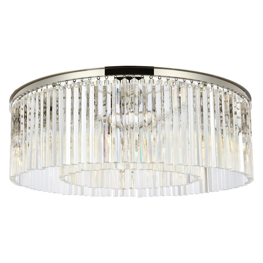 Elegant - Crystal Prism 6 Light Flush Mount