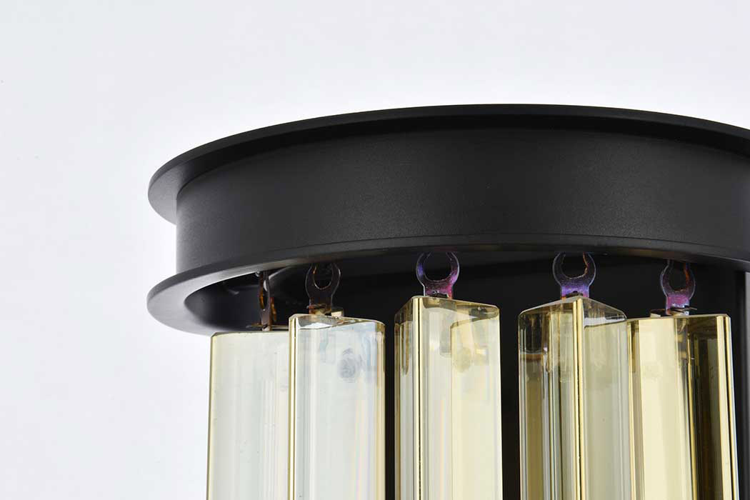 Elegant Urban Classic Sydney Collection Wall Lamp - Matte Black/Golden Teak (1208W8MB-GT-RC)