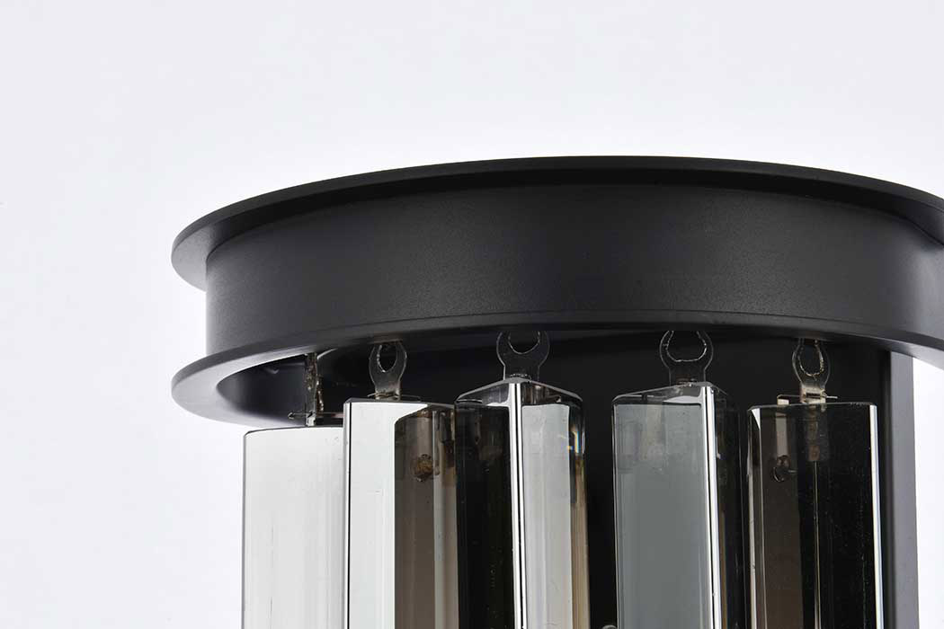 Elegant Urban Classic Sydney Collection Wall Lamp - Matte Black/Silver Shade (1208W8MB-SS-RC)