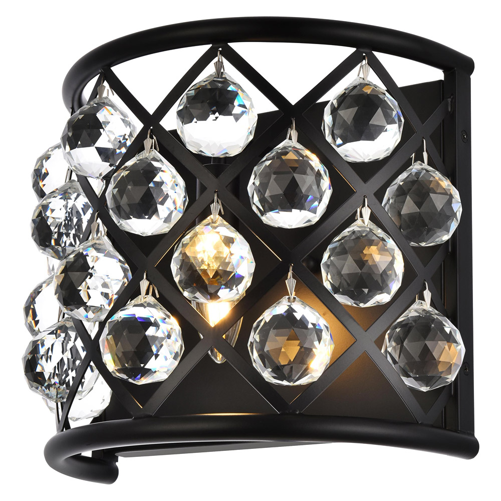 Elegant - Crystal Grid 1 Light Crystal Wall Sconce