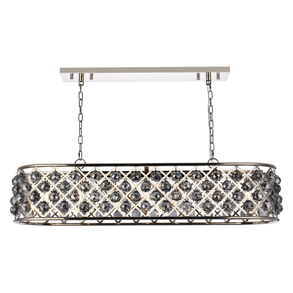 Elegant - Crystal Grid Rectangular 7 Light Chandelier (PNT-1216G)