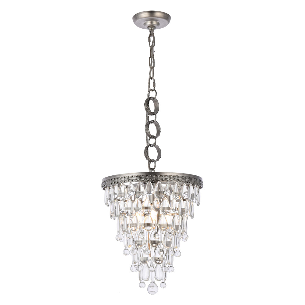 Elegant - Teardrop Glass Chandelier 3 Light