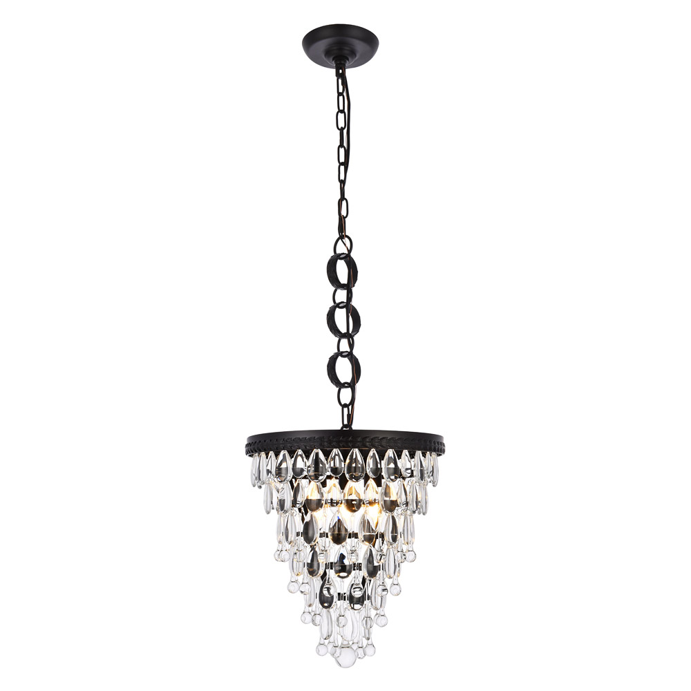 Elegant - Teardrop Glass Chandelier 3 Light