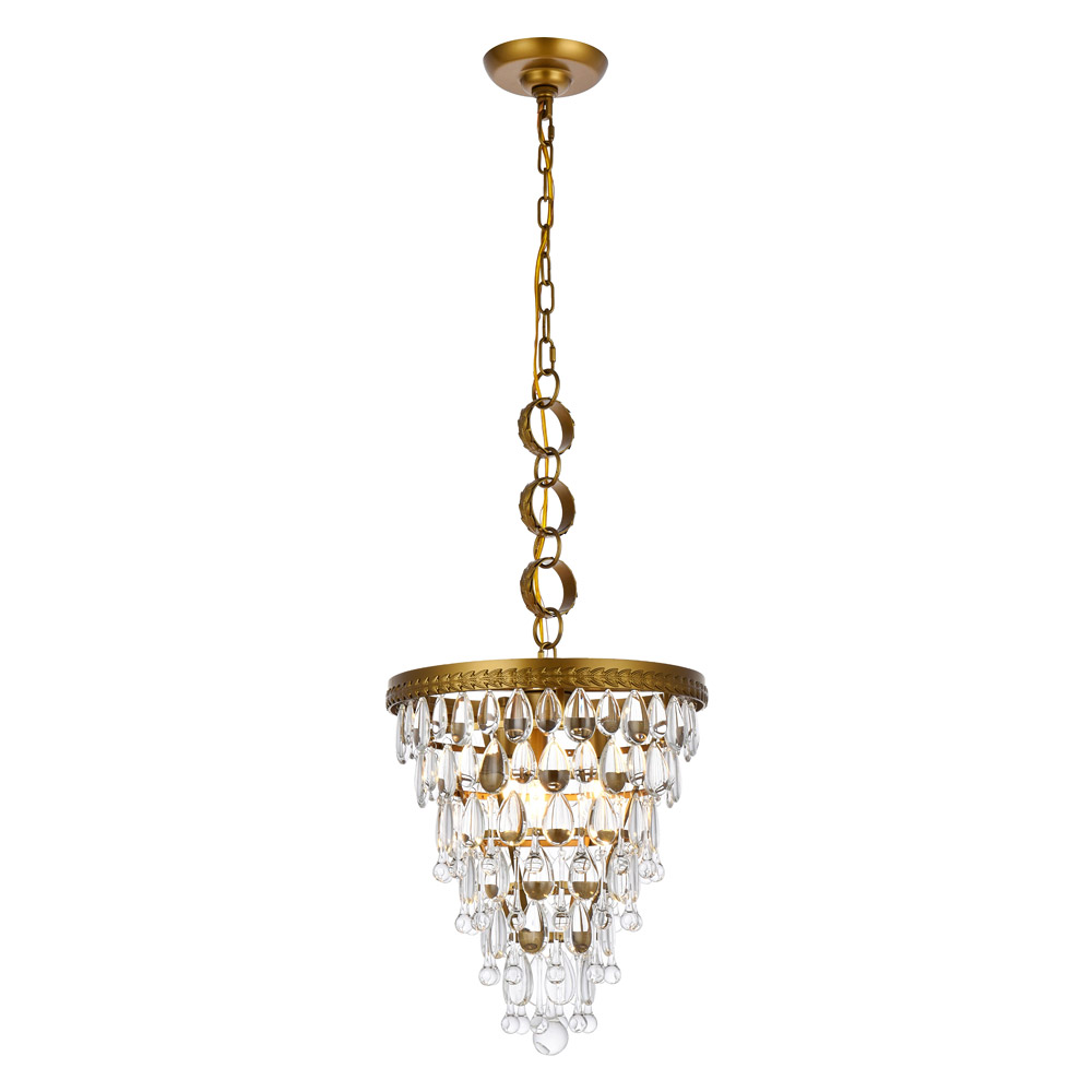 Elegant - Teardrop Glass Chandelier 3 Light