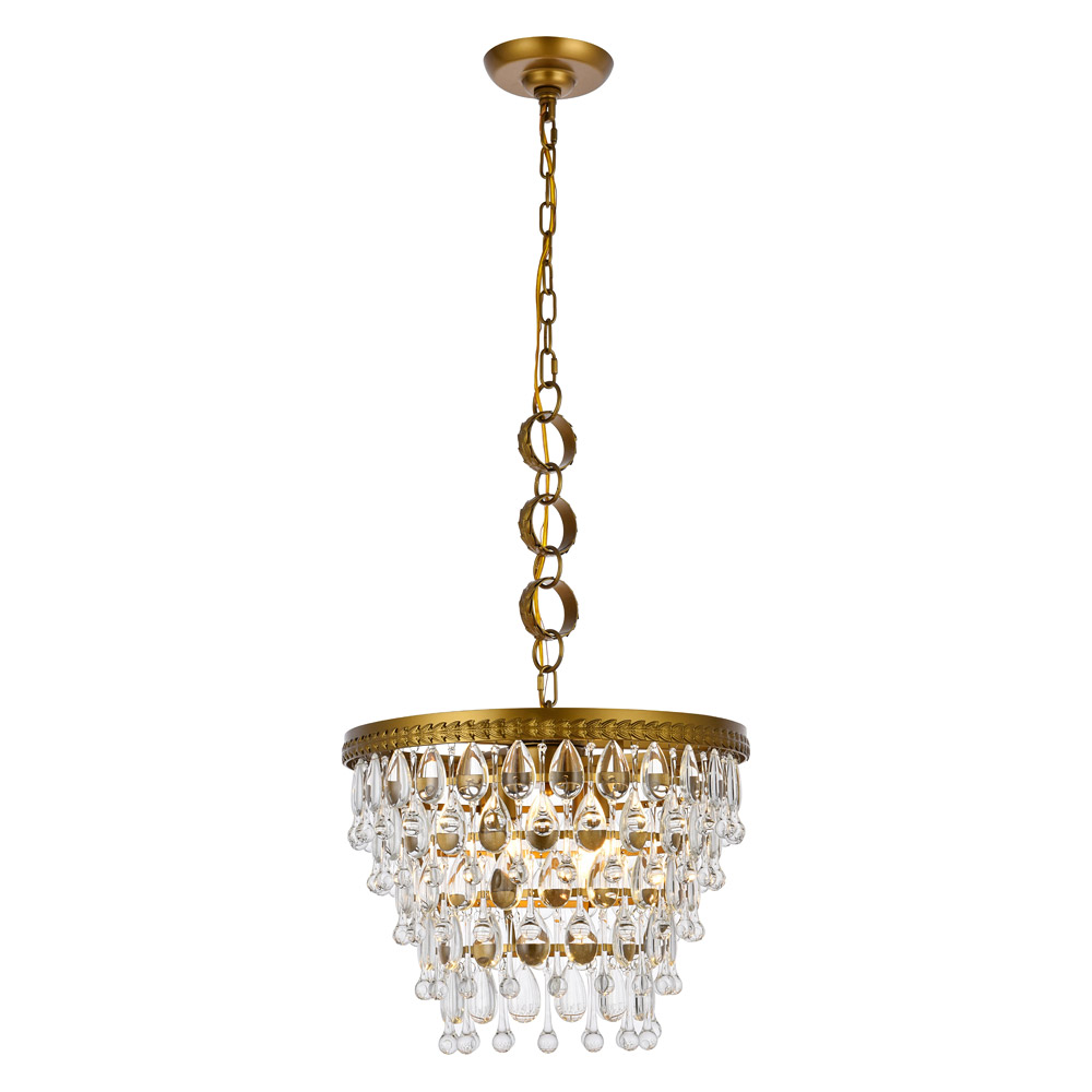 Elegant - Teardrop Glass Chandelier 3 Light