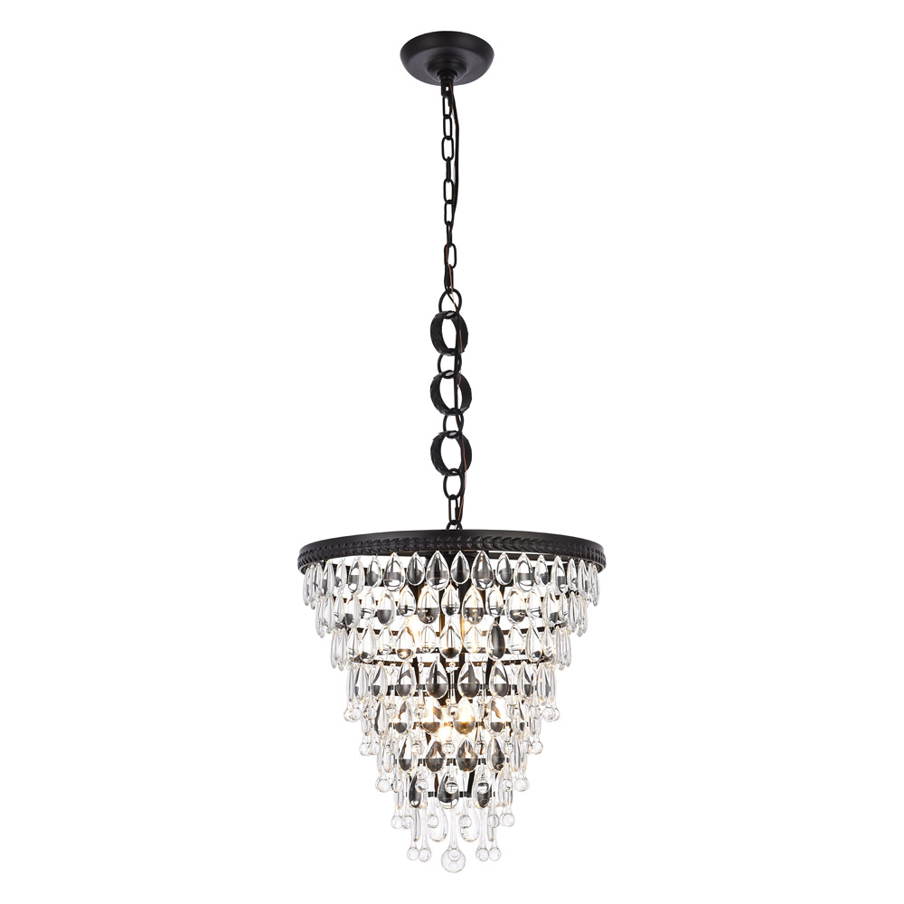 Elegant - Teardrop Glass Chandelier 3 Light