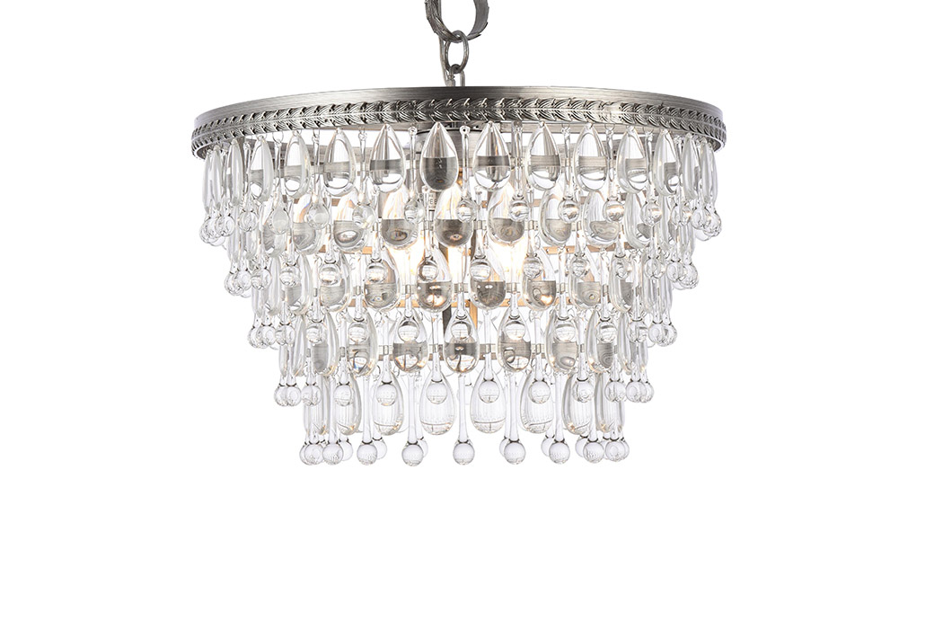 Elegant - Teardrop Glass Chandelier 3 Light