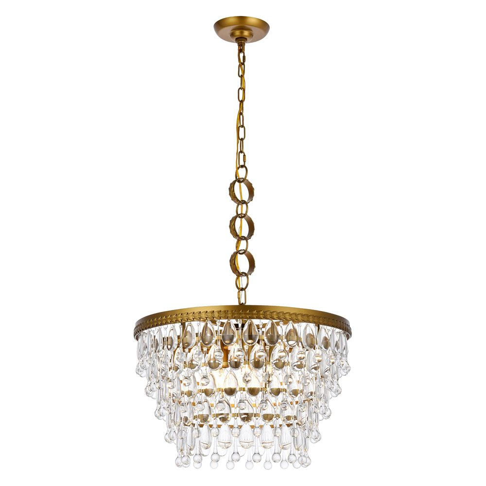 Elegant - Teardrop Glass Chandelier 3 Light