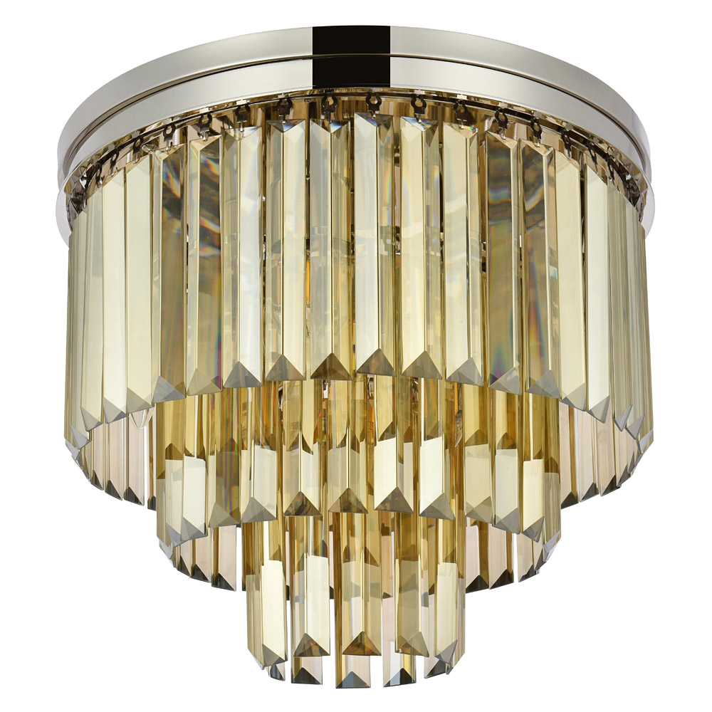 Elegant Urban Classic Flush Mount - Polished Nickel/Gold, L 20" (1231F20PN-GT-RC)