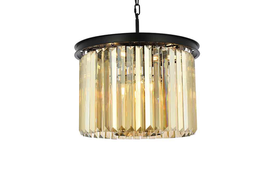 Elegant Urban Classic Pendant - Matte Black/Gold, L 20" (1238D20MB-GT-RC)