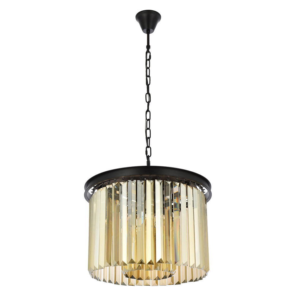 Elegant Urban Classic Pendant - Matte Black/Gold, L 20" (1238D20MB-GT-RC)