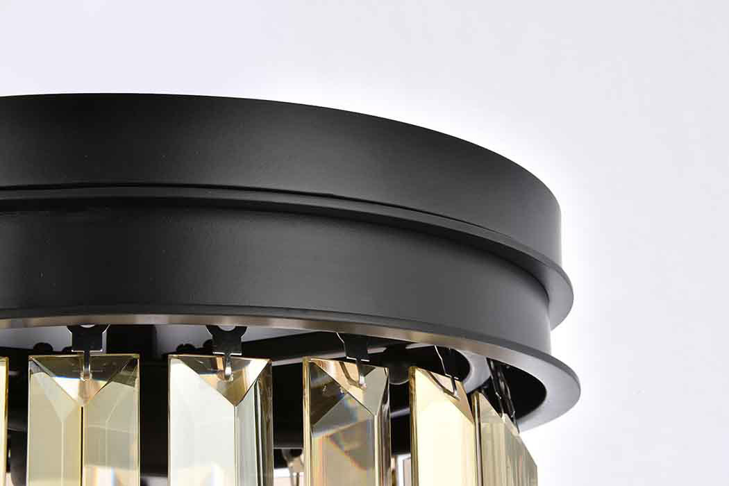 Elegant Urban Classic Flush Mount - Matte Black/Gold, L 12" (1238F12MB-GT-RC)