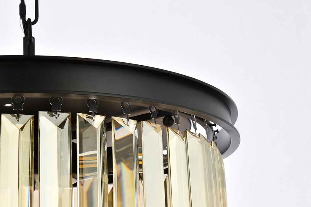 Elegant Urban Classic Flush Mount - Matte Black/Gold, L 20" (1238F20MB-GT-RC)